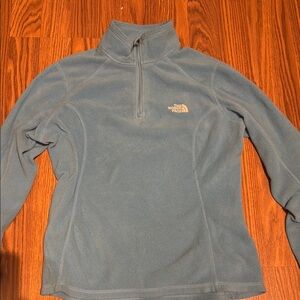 The North Face Blue Quarter-Zip Fleece mid layer for ski